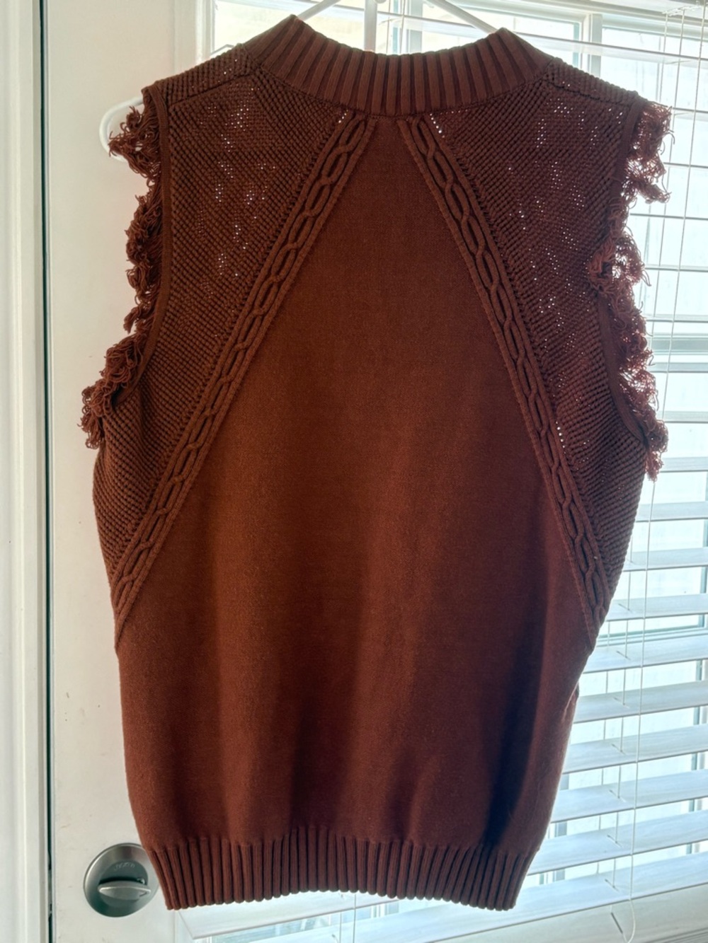 Sleeveless Knit Sweater Vest in Rich Brown